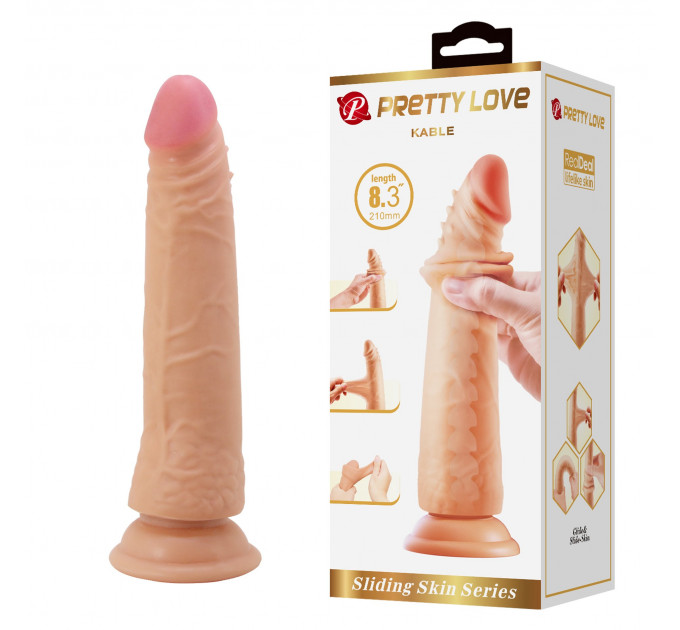 Фаллоимитатор реалистик, гибкий Pretty Love Kable с подвижной кожей, телесный, 21 х 3.7 см Фаллоимитатор реалистик, гибкий Pretty Love Kable с подвижной кожей, телесный, 21 х 3.7 см