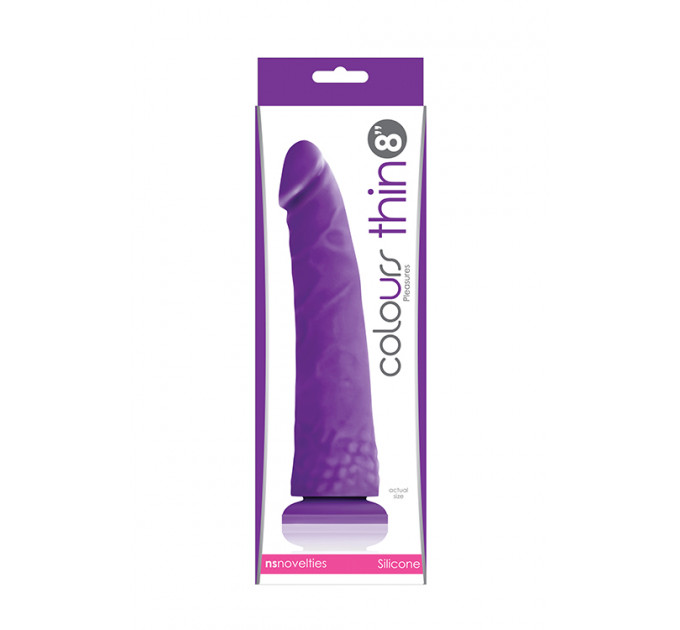 Фаллоимитатор силикон NS Novelties COLOURS PLEASURES THIN 8INCH PURPLE