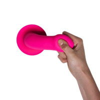 Фалоімітатор термореактивний Adrien Lastic Hitsens 2 подвійний щільності, на присосці, рожевий