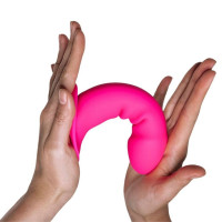 Фалоімітатор термореактивний Adrien Lastic Hitsens 2 подвійний щільності, на присосці, рожевий