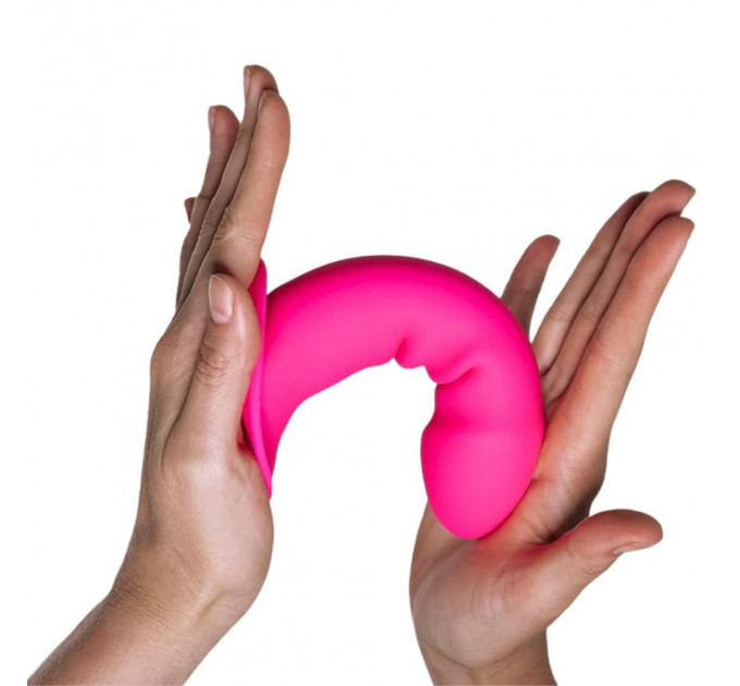 Фаллоимитатор термореактивный Adrien Lastic Hitsens 2 двойной плотности, на присоске, розовый
