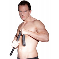 Флоггер кожаный с деревянной ручкой ZADO TOOLS черный, 58.5 см