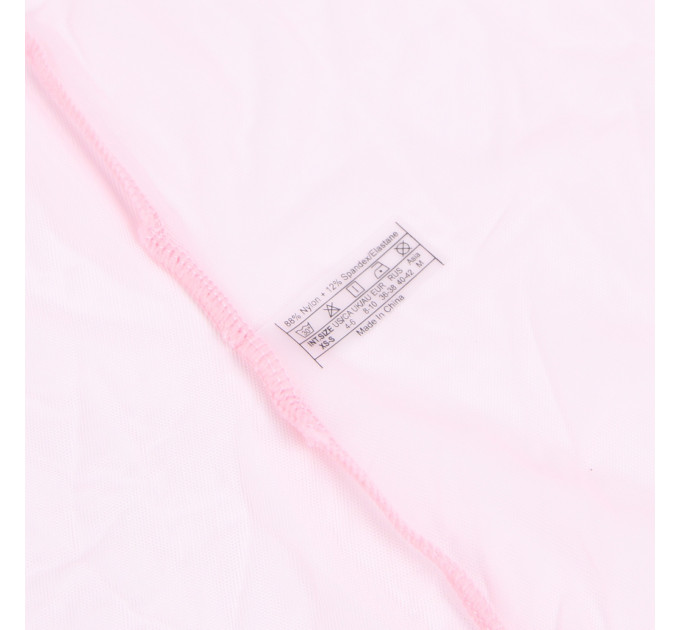 Халатик полупрозрачный Star Night с имитацией меха и поясом, розовый, XL-2XL