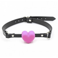 Кляп DS Fetish Mouth gag heart pink/black Кляп DS Fetish Mouth gag heart pink/black