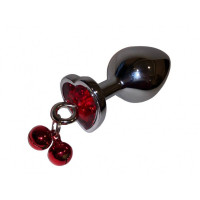 Комплект Анальна пробка метал з колокольчиками і повідцем