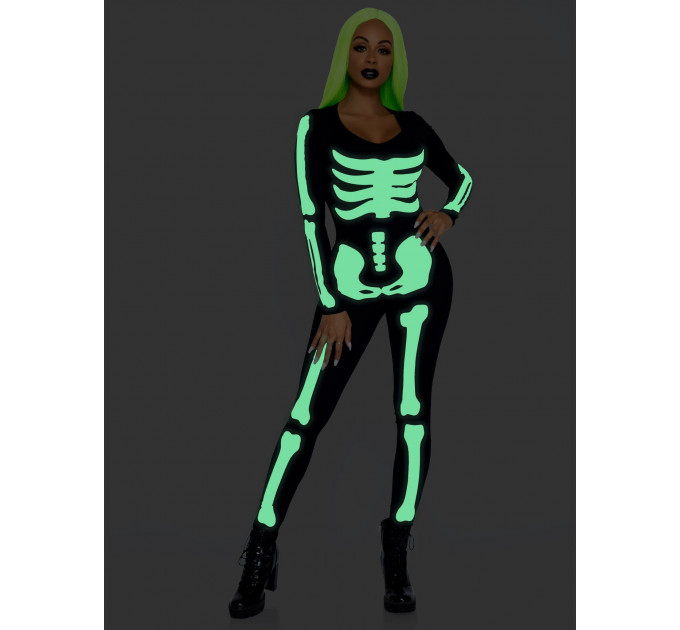Костюм скелета, светиться в темноте Leg Avenue Womens Skeleton Bodysuit Halloween, размер M