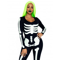 Костюм скелета, светиться в темноте Leg Avenue Womens Skeleton Bodysuit Halloween, размер M