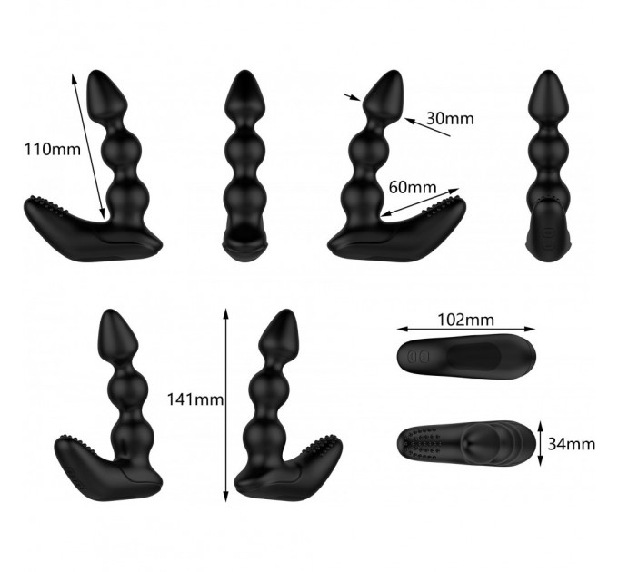 Массажер простаты с вибрацией Nexus Bendz, силикон, черный, 14 х 3 см