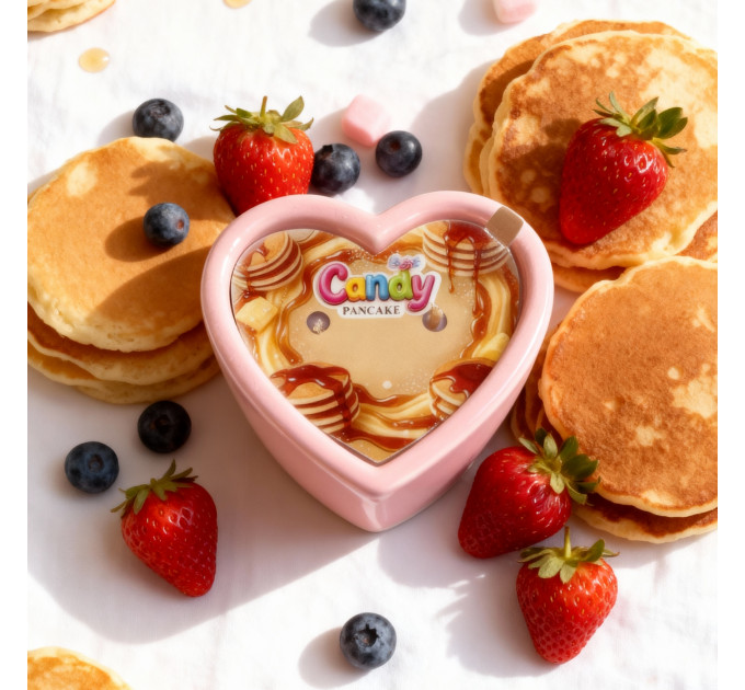 Масажна свічка з ароматом панкейка Candy Pancake у формі серця, 70 мл