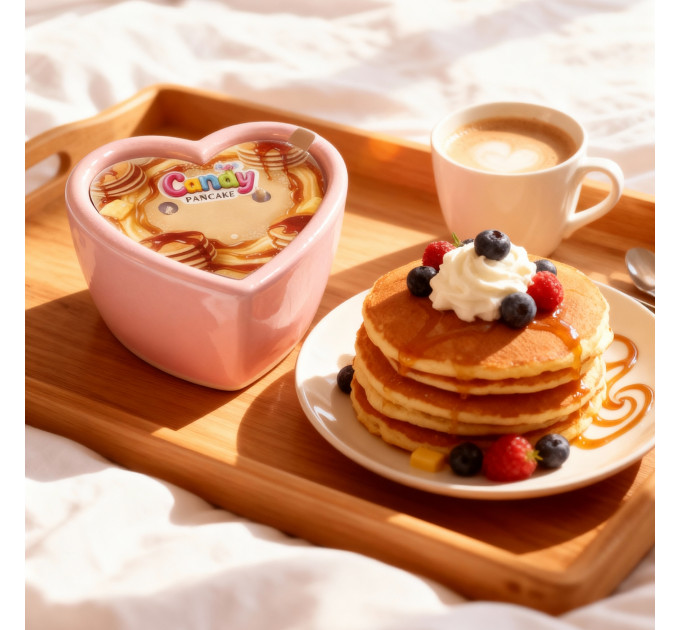 Масажна свічка з ароматом панкейка Candy Pancake у формі серця, 70 мл