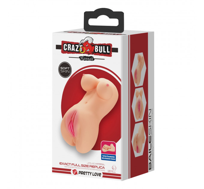 Мастурбатор реалістичний Crazy Bull Hannah два отвори, 16.5 см