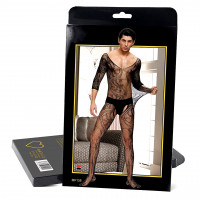 Чоловічий бодістокінг Star Night з доступом, в сіточку, чорний, XS-M