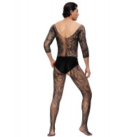 Чоловічий бодістокінг Star Night з доступом, в сіточку, чорний, XS-M