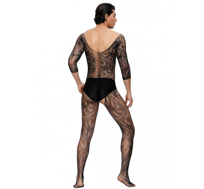 Чоловічий бодістокінг Star Night з доступом, в сіточку, чорний, XS-M