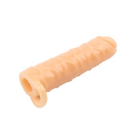 Реалістична насадка на член Chisa Superme з петлею на мошонку, бежева