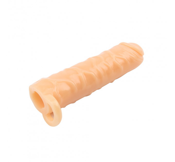 Реалістична насадка на член Chisa Superme з петлею на мошонку, бежева