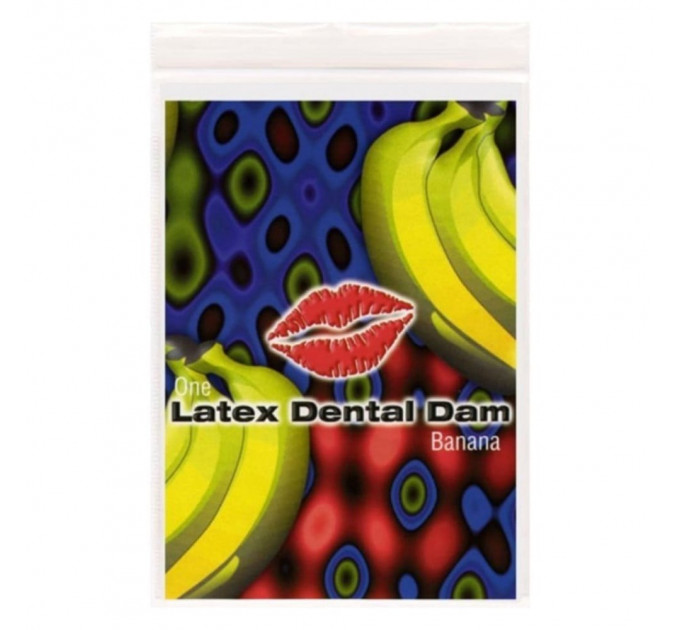 Салфетка латексная для орального секса Banana Latex Dental Dams c ароматом и вкусом банана