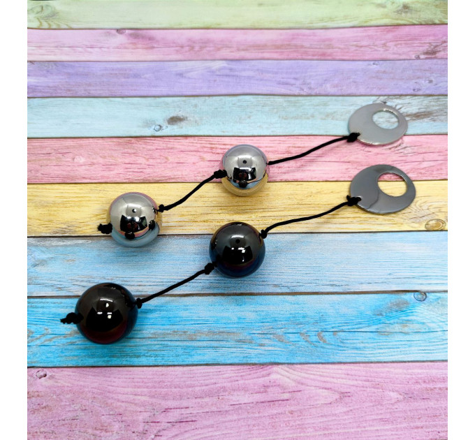 Металлические вагинальные шарики DOMINO METALLIC BALLS, SILVER