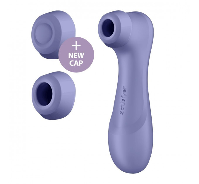 Вакуумний стимулятор клітора Satisfyer Pro 2 Generation 3 (у наборі дві силікон. насадки), фіолетовий