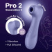 Вакуумний стимулятор клітора Satisfyer Pro 2 Generation 3 (у наборі дві силікон. насадки), фіолетовий