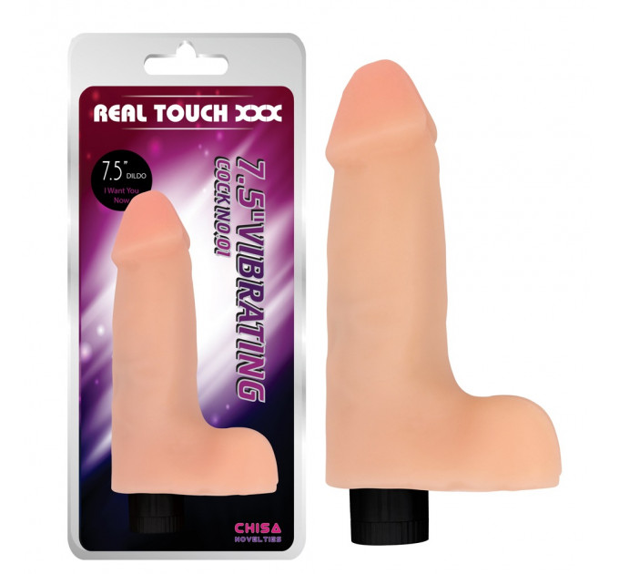 Вибромассажер реалистичный с мошонкой Chisa Real Touch XXX Cock No.01 на батарейках