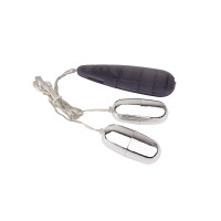 Віброяйця з пультом Chisa Hi-Basic Dual Delight Vibrating Bullets, сріблясті