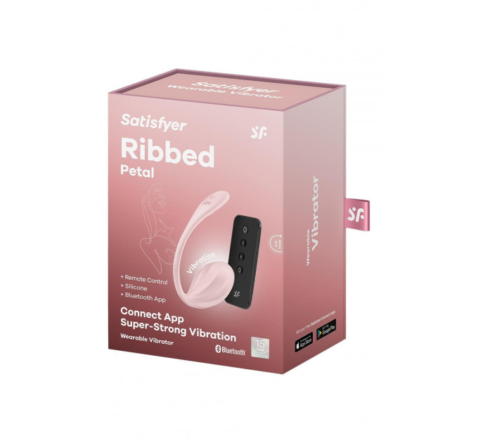 Вібратор в трусики Satisfyer Ribbed Petal з додатком та пультом, рожевий
