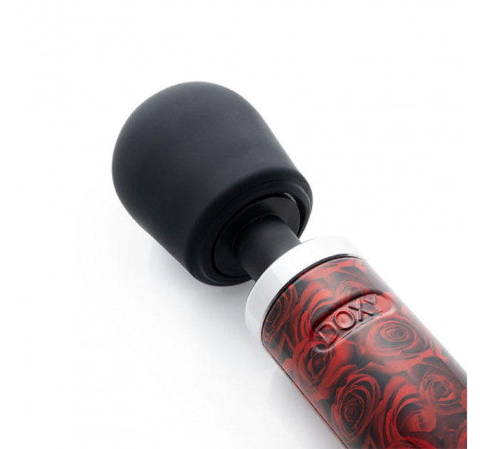 Вибромассажер Doxy Die Cast Rose Pattern, с розами, красный