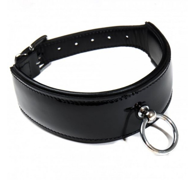 Ошейник Leather lackered, Black
