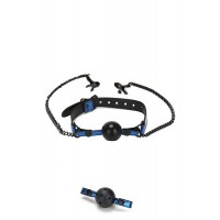 Кляп з зажимами для сосків WHIPSMART DIAMOND BLUE