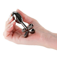 Анальная пробка металлическая NS Novelties Rear Assets Clover, черная