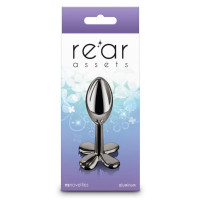 Анальна пробка металева NS Novelties Rear Assets Clover, чорний