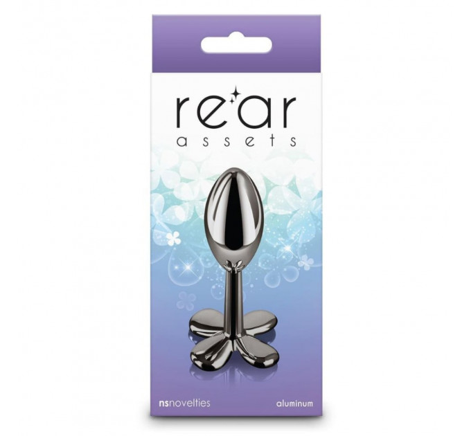 Анальная пробка металлическая NS Novelties Rear Assets Clover, черная
