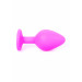 Анальная пробка с голубым кристаллом Plug-Jewellery Pink Silicon PLUG Medium- Light Blue Diamond