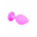 Анальная пробка с голубым кристаллом Plug-Jewellery Pink Silicon PLUG Medium- Light Blue Diamond