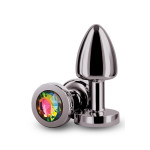 Анальная пробка с радужным кристалом NS Novelties Rear Assets Petite, металлик