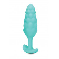 Анальная пробка с вибрацией B-Vibe Texture Bump, рельефная,голубая
