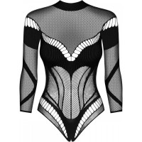 Боди из сетки с рукавами Obsessive B135 teddy XL/XXL
