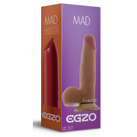 Фалоімітатор реалістичний з мошонкою EGZO MAD Ciberskin Pushy Lover на присосці