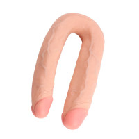 Фалоімітатор подвійний Chisa Ballsy Super Cock Her-Her Overlap, бежевий