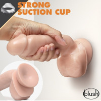 Фалоімітатор реалістичний самозмащувальний Blush Dr. Skin на присосці, бежевий, 21.6 х 5 см