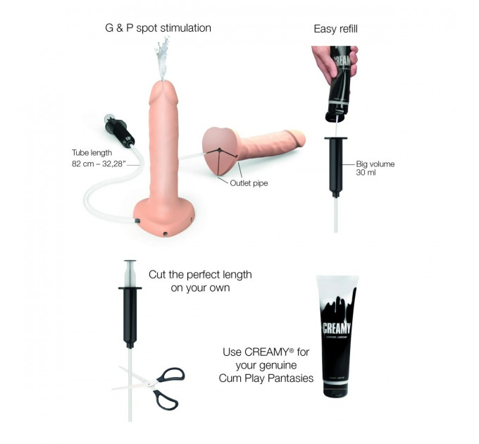 Фаллоимитатор с эффектом семяизвержения, реалистичный,телесный , XL Strap-On-Me