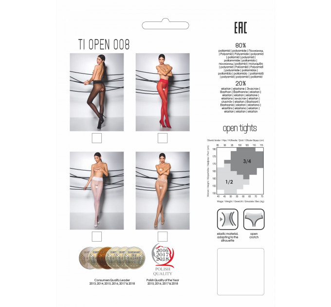 Колготки с открытым доступом TIOPEN 008 черные 1/2 (30 den) - Passion