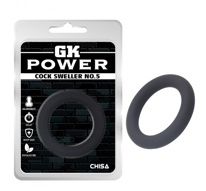 Кольцо эрекционное Chisa GK Power Cock Sweller №5, черное