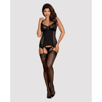 Комплект Obsessive Amallie корсет и стринги L/XL