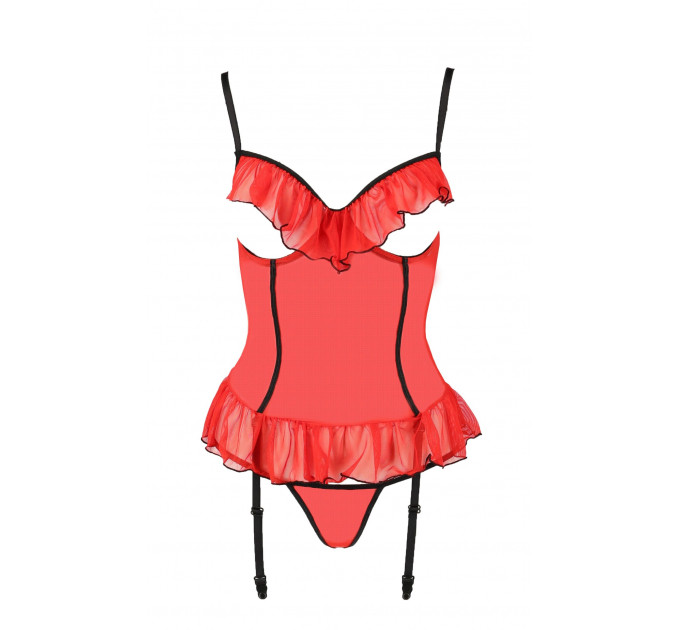Корсет с открытой грудью S/M красный CHERRY CORSET - Passion