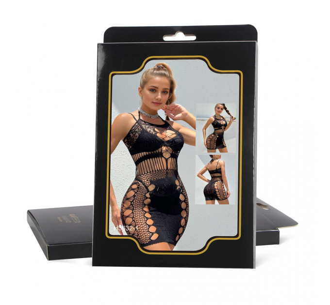 Мереживна сукня Star Night з вирізами, чорна, XS-M