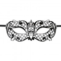 Маска на очі металева Easytoys, чорна, з камінням