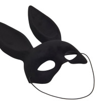 Маска зайчика с бархатным напылением DS Fetish черная