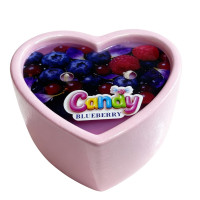 Масажна свічка з ароматом чорниці Candy Blueberry у формі серця, 70 мл